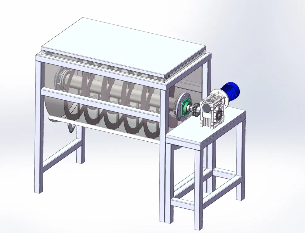 P215-卧式螺旋环带式饲料混合机的设计【含SW三维图】