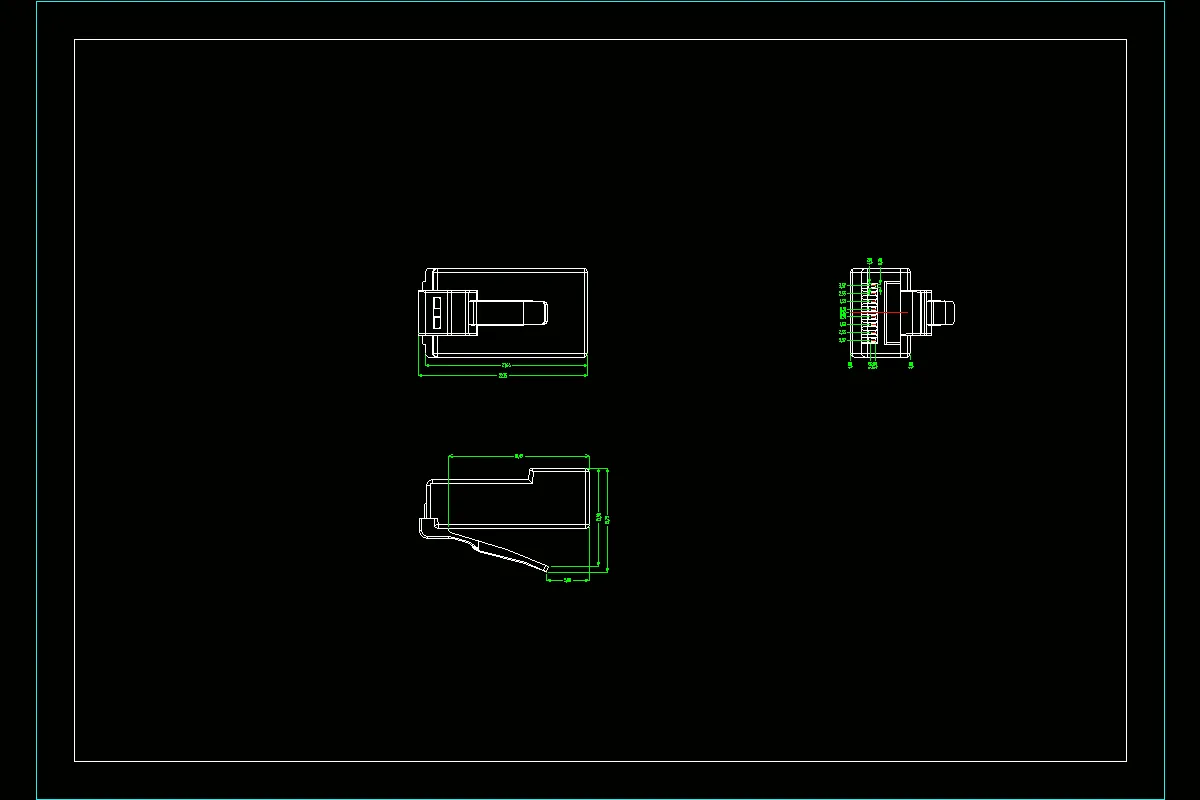 JJ4482-水晶网线插头注塑模具设计-水晶头
