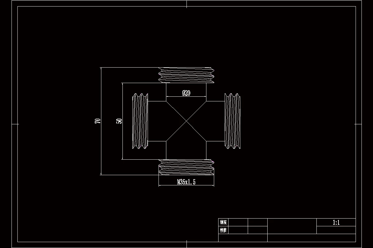 JJ4583-外螺纹液压管四通管接头注塑模具设计