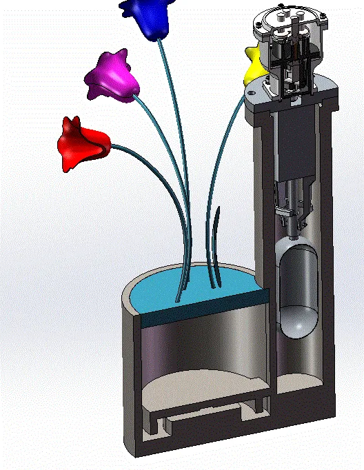 JJ5056-基于SW自动浇水花盆结构设计【含SW三维图】