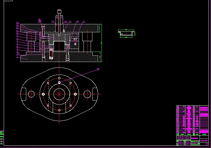 落料拉深模具装配图