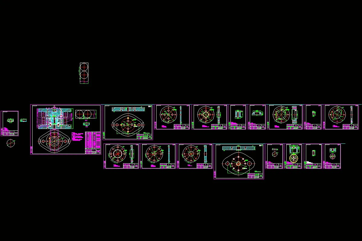 落料拉伸冲孔模全套图纸