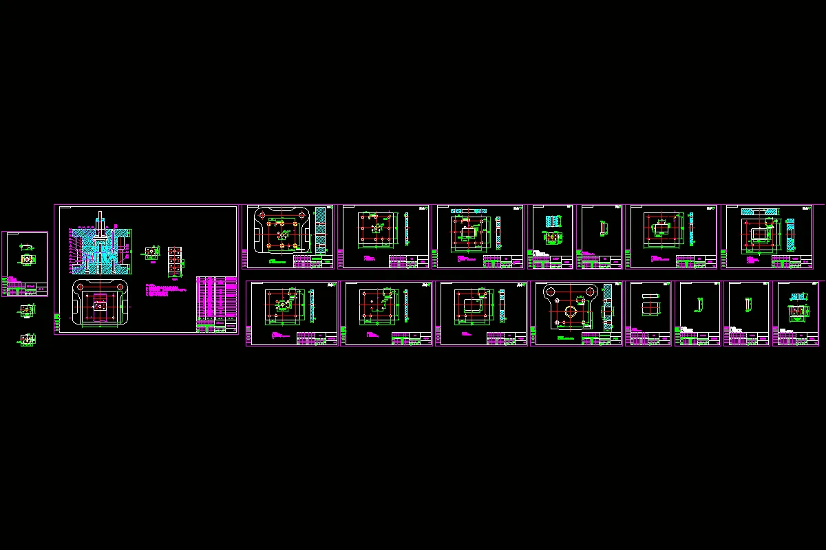 落料冲孔模具全套图纸17张