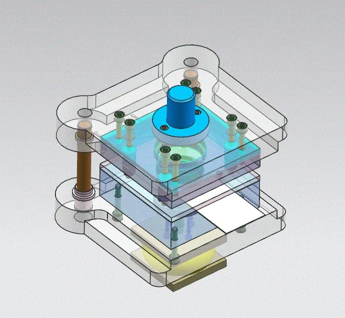 落料拉深模3D装配图
