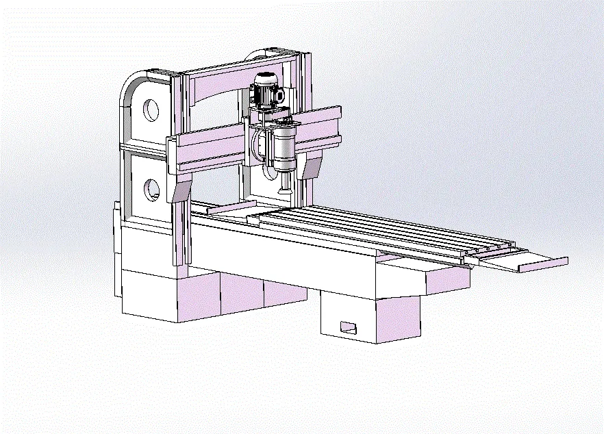JJ7479-三坐标数控龙门铣床床身减重设计研究【含SW三维图】