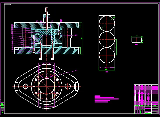 落料拉深模装配图
