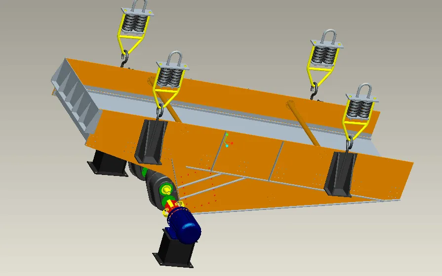 JJ6974-一种悬吊式振动输送机结构设计【含Proe三维图】