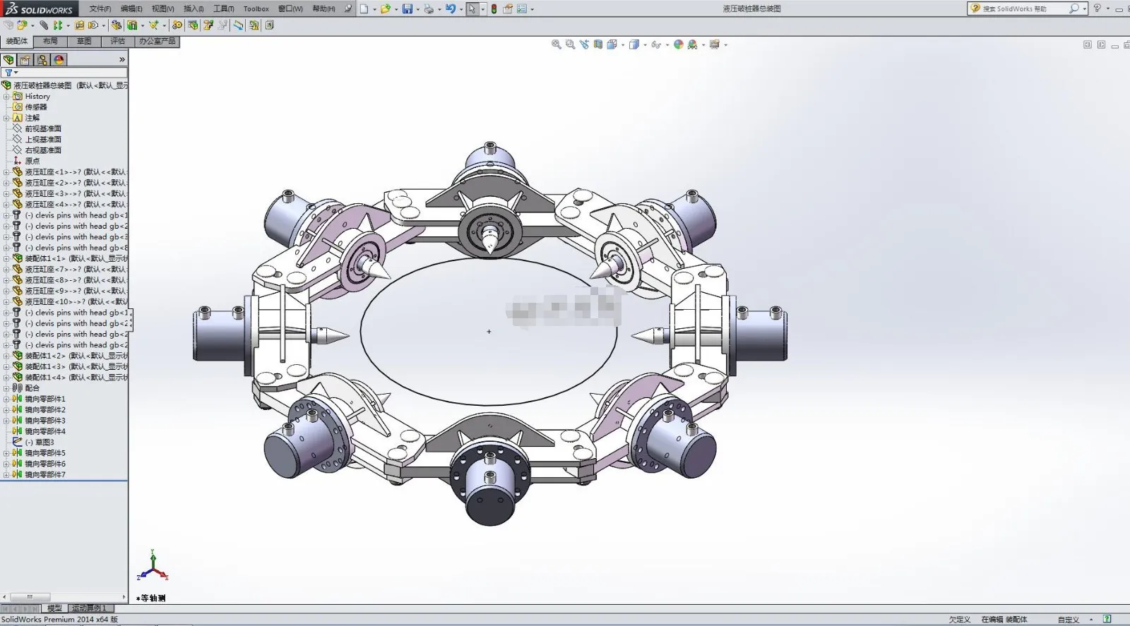JJ6984-液压式混凝土桩破桩器设计【含SW三维图】