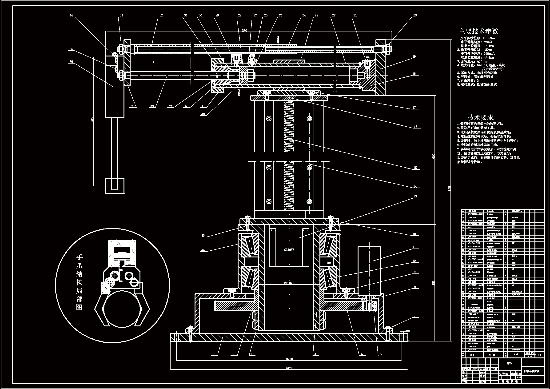 JJ6994-三轴伺服驱动工业机器人设计