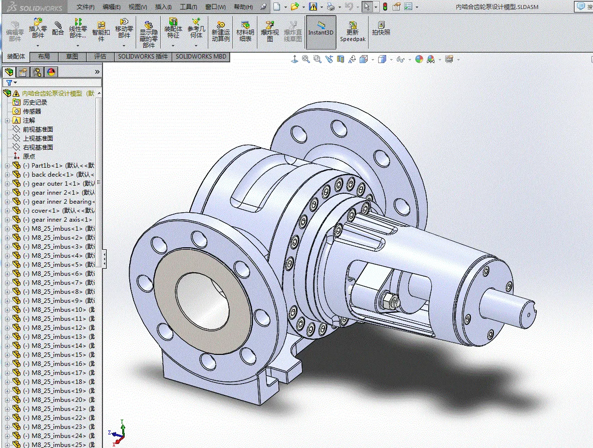 JJ7101-内啮合容积式齿轮泵设计【含SW三维图】
