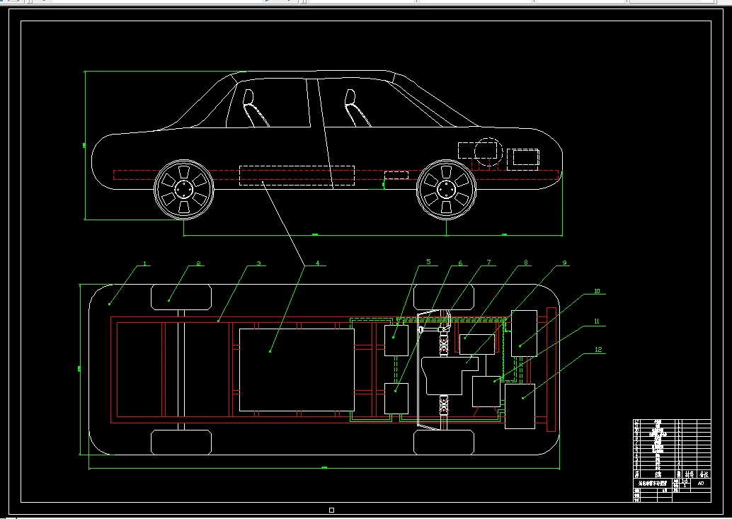 A0-纯电动轿车布置图