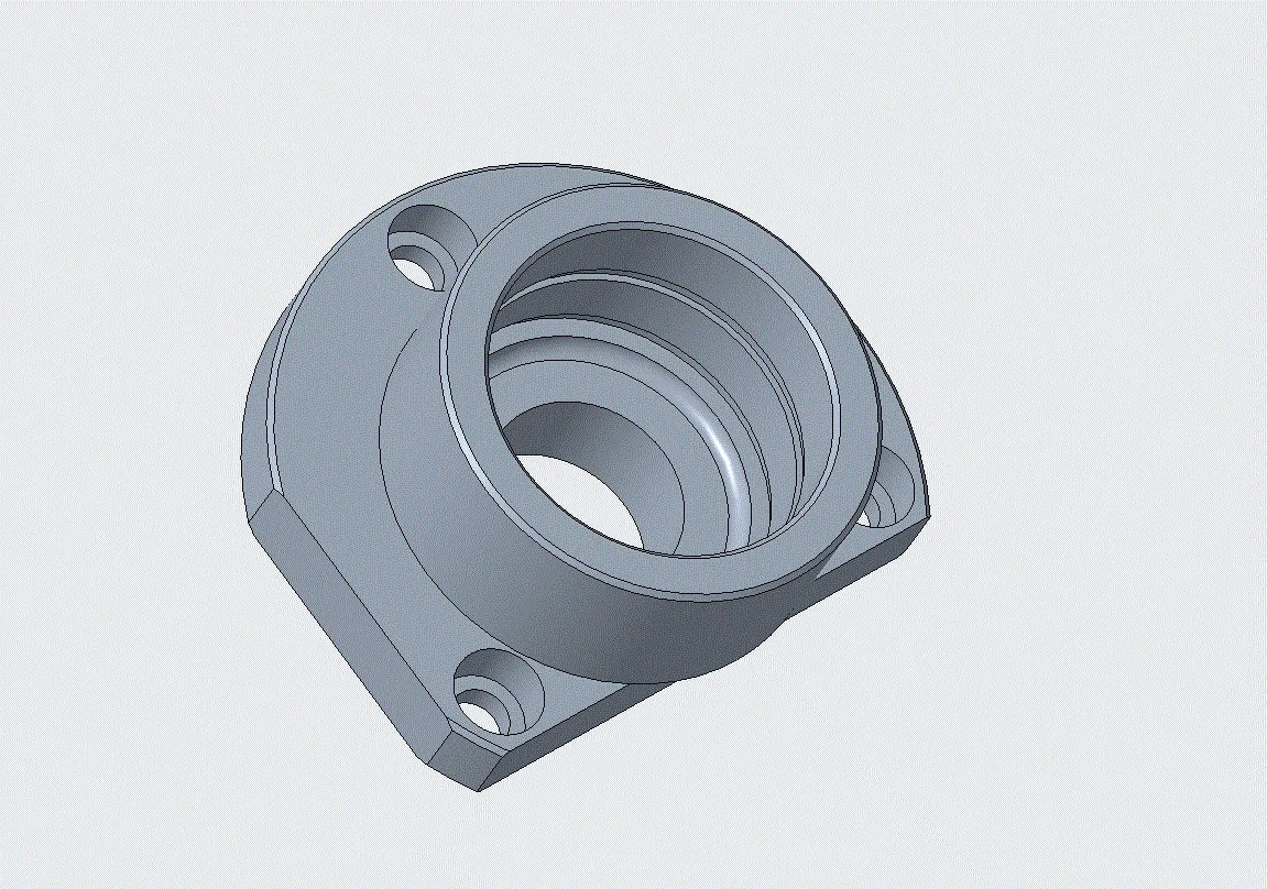 K1859-桶形座零件数控加工分析及夹具设计-法兰盘84003[含Creo三维图]