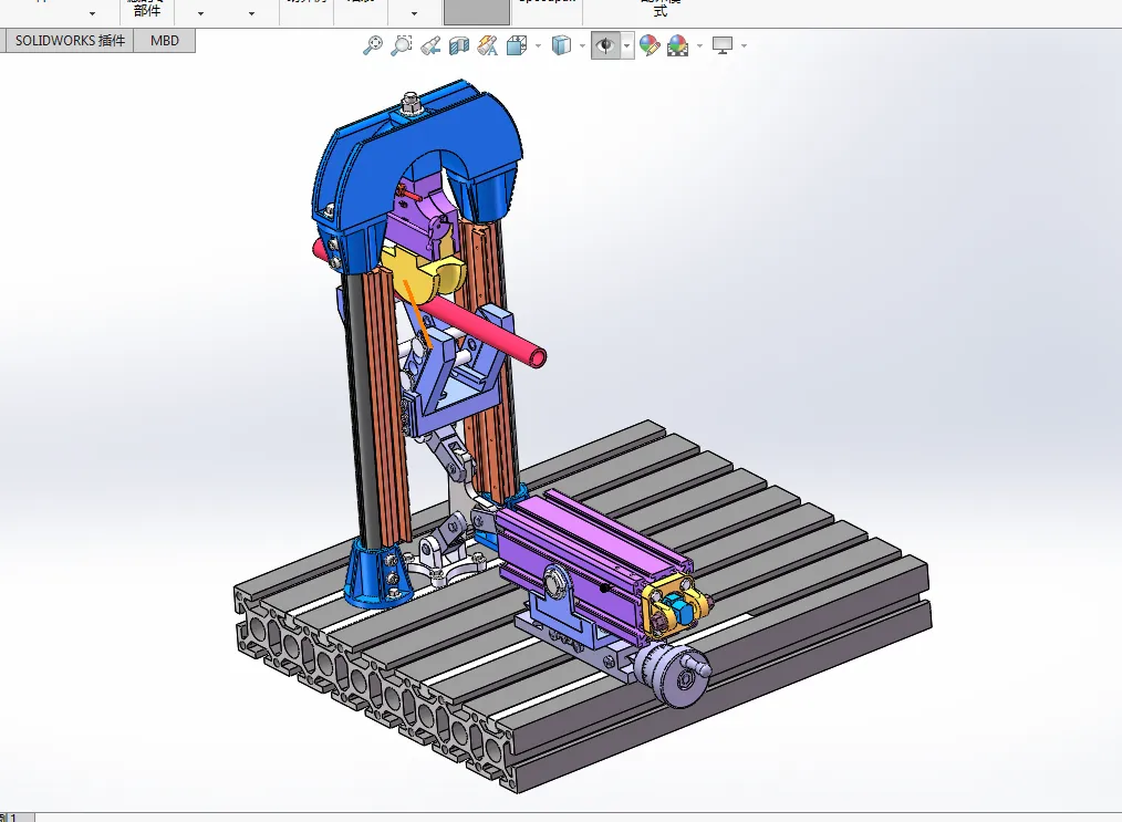P659-自行车机头弯管机的设计-压弯式弯管机【含SW三维图】
