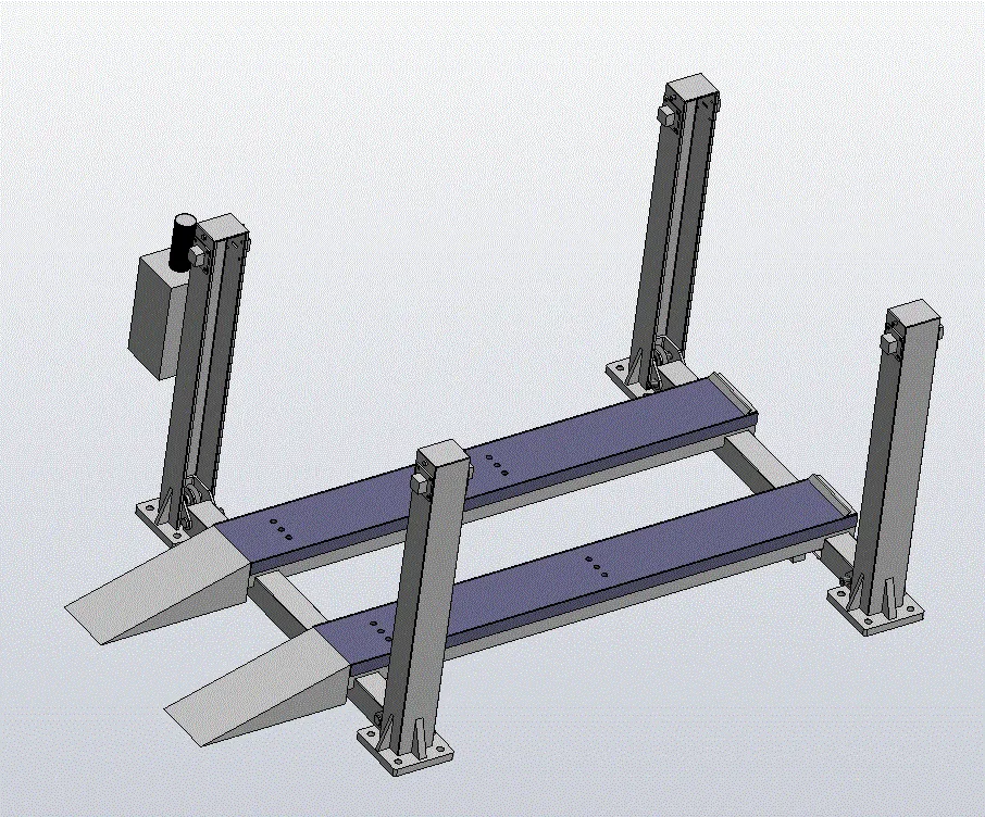 JJ8646-四柱液压式汽车举升机的设计【含SW三维图】
