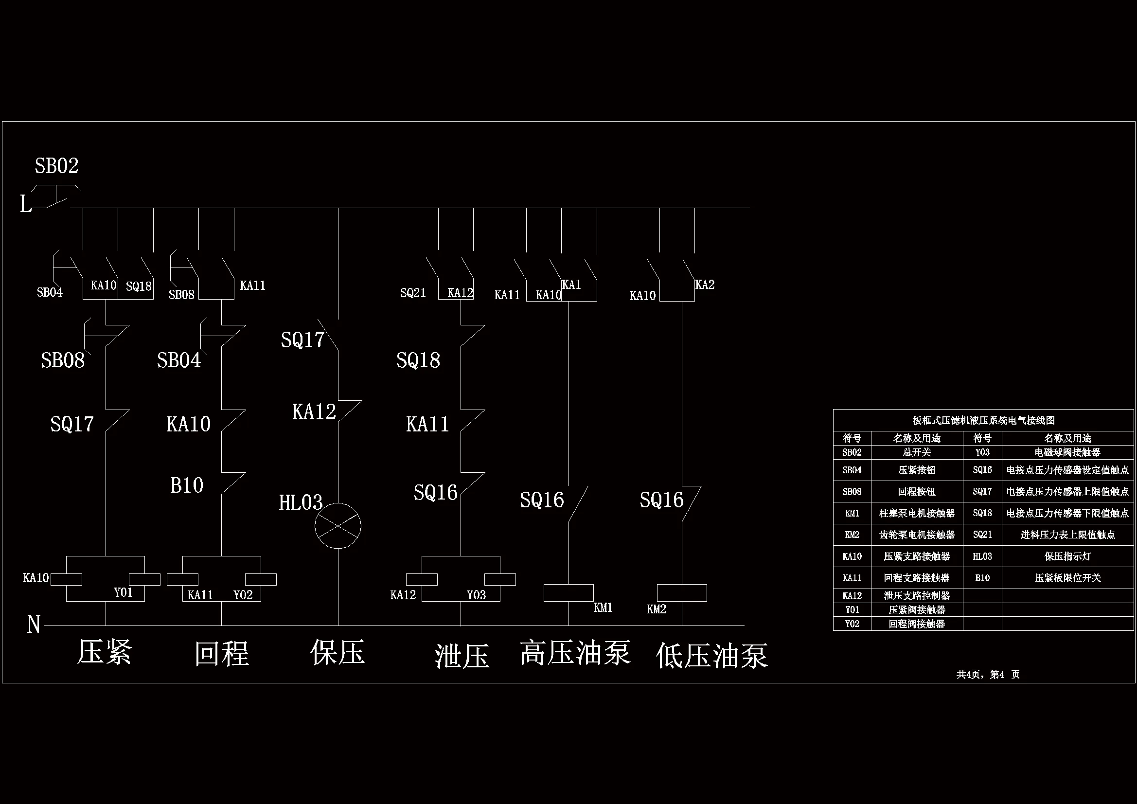 液压电气接线图