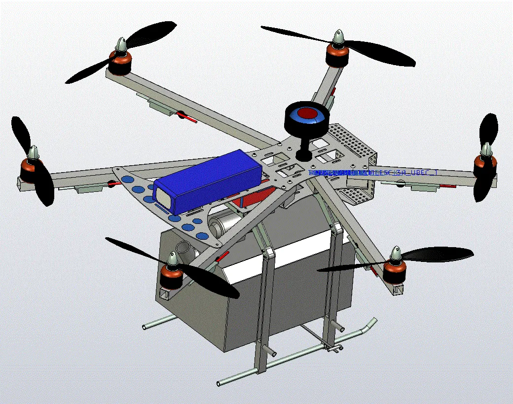 P856-六旋翼农用无人机设计[含Proe三维图]