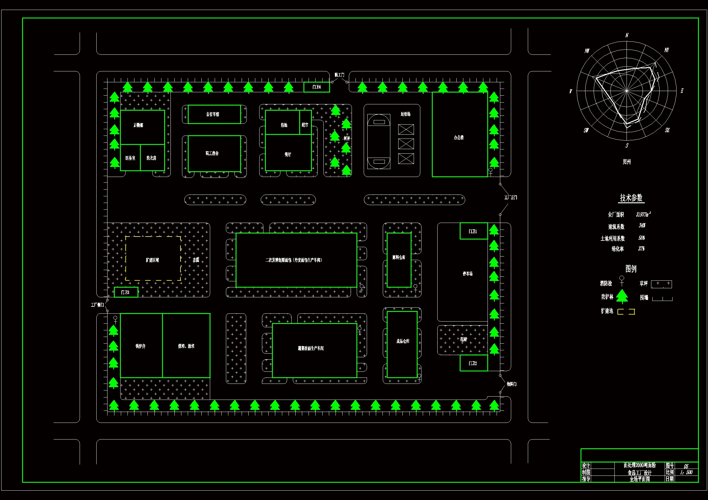 JJ8768-年处理2000吨面粉食品工厂设计