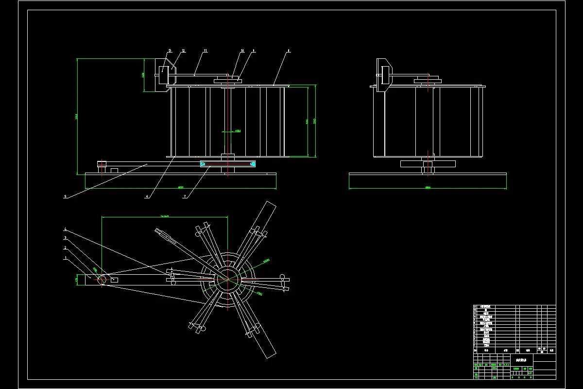 JJ8813-竖轴风机变角机构设计-垂直轴风机叶片变偏角机构设计