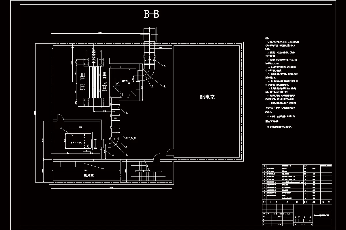 标高-3.00层平面设备布置图