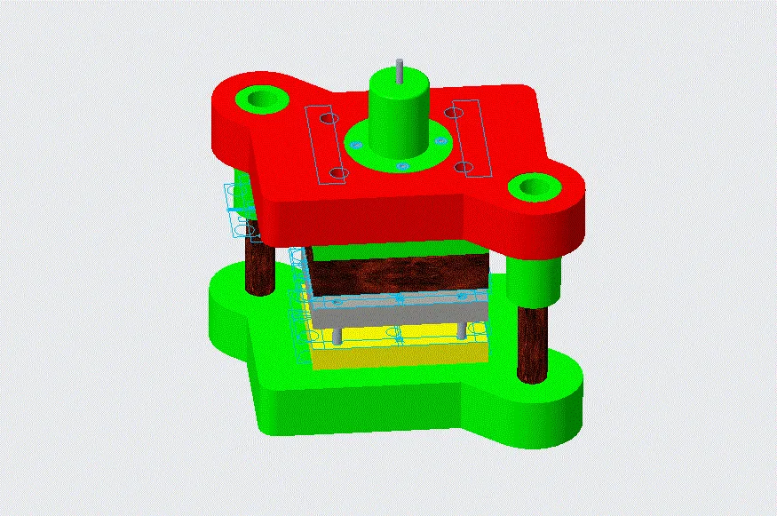三维冲孔模装配图