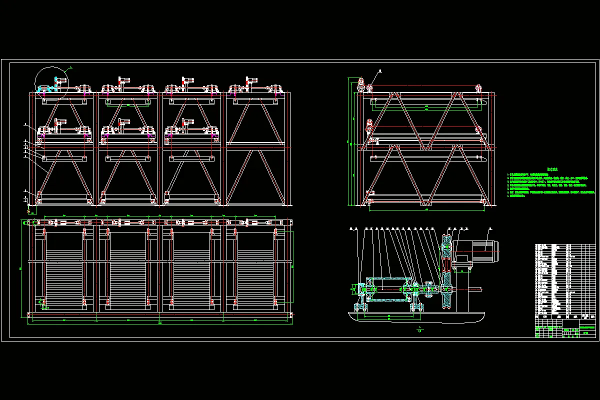 JJ9045-三层十车位升降横移式立体车库设计