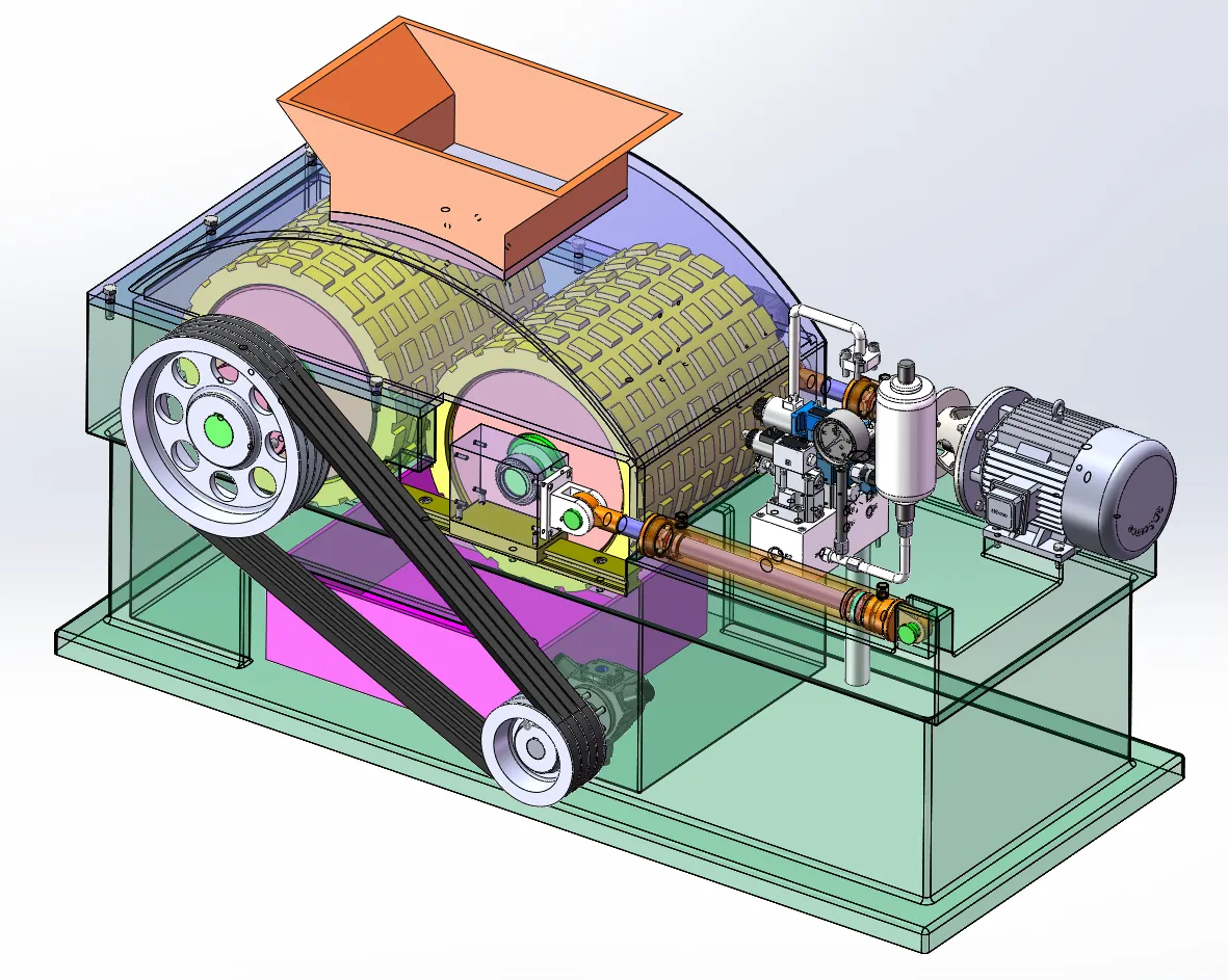JJ9347-液压辊式破碎机设计【含SW三维图】