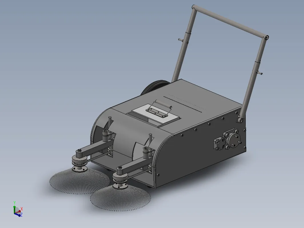 JJ9630-轻型人力式道路清扫车的设计【含SW三维图】
