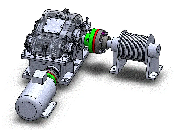 M1004-5T机动绞磨装置变速箱、减速箱设计【含SW三维图】