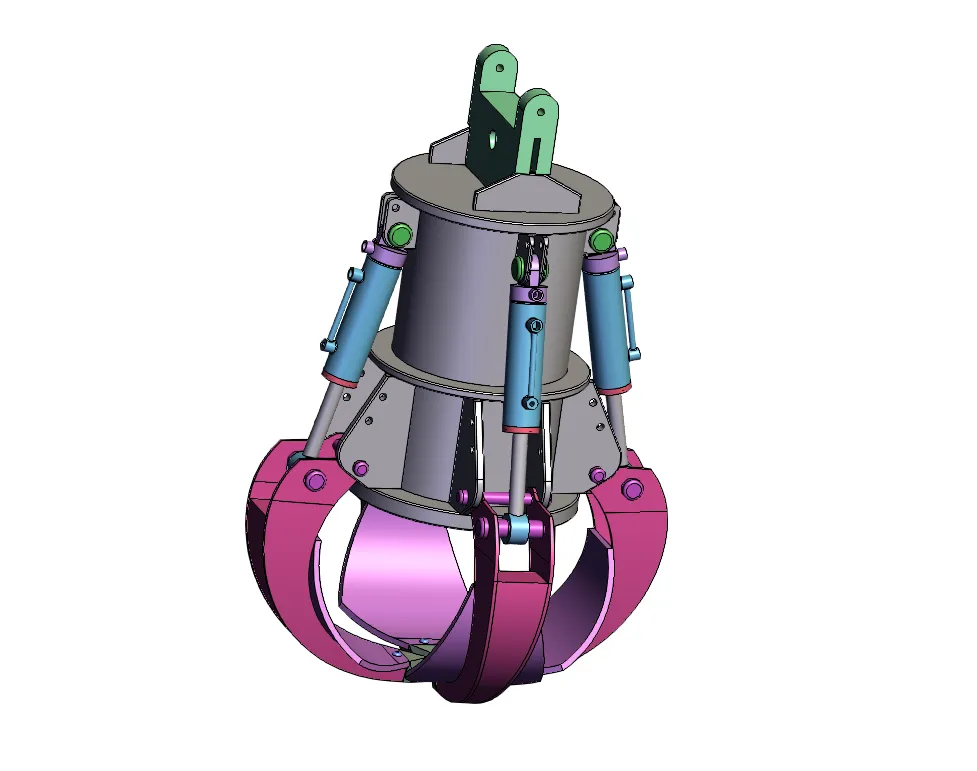 JJ9749-液压抓斗的设计及动画仿真模拟【含三维图】