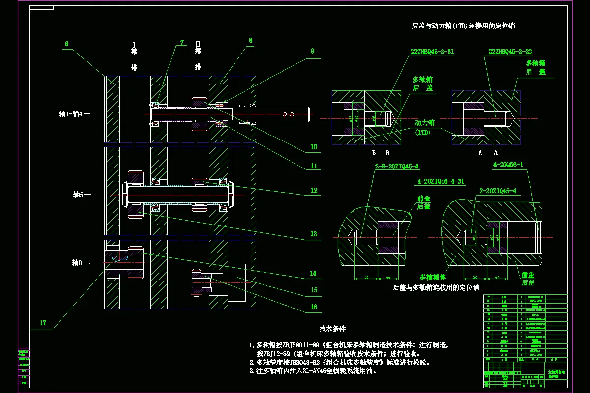 主轴箱轴向展开图