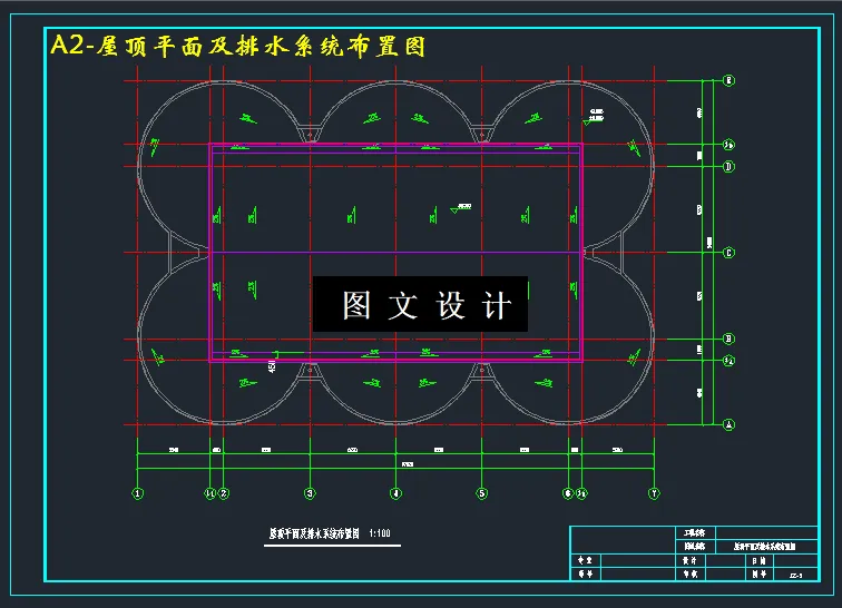 屋顶平面及排水系统布置图