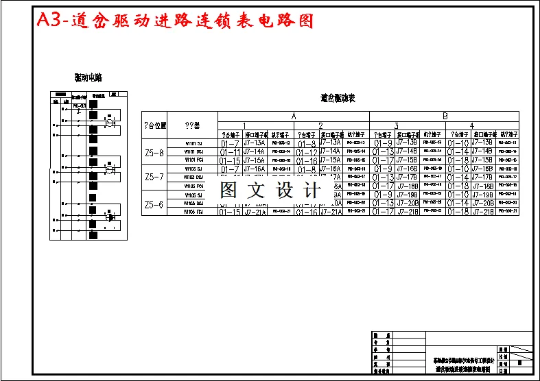 道岔驱动进路连锁表电路图