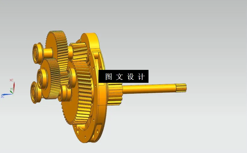 三级齿轮传动细节图