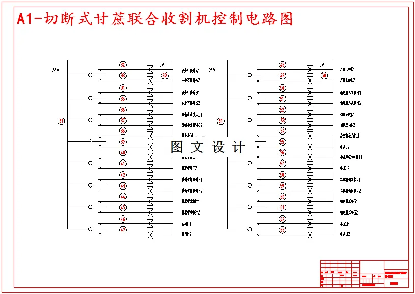 切断式甘蔗联合收割机控制电路图
