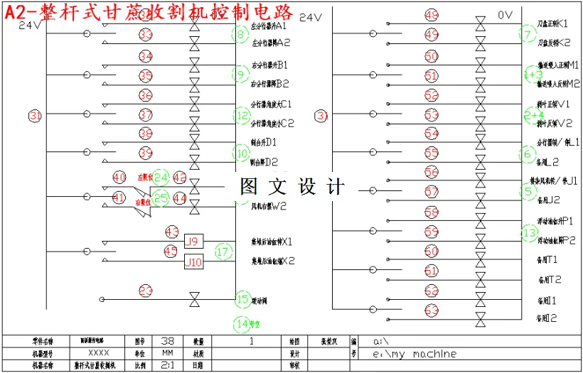 整杆式甘蔗收割机控制电路
