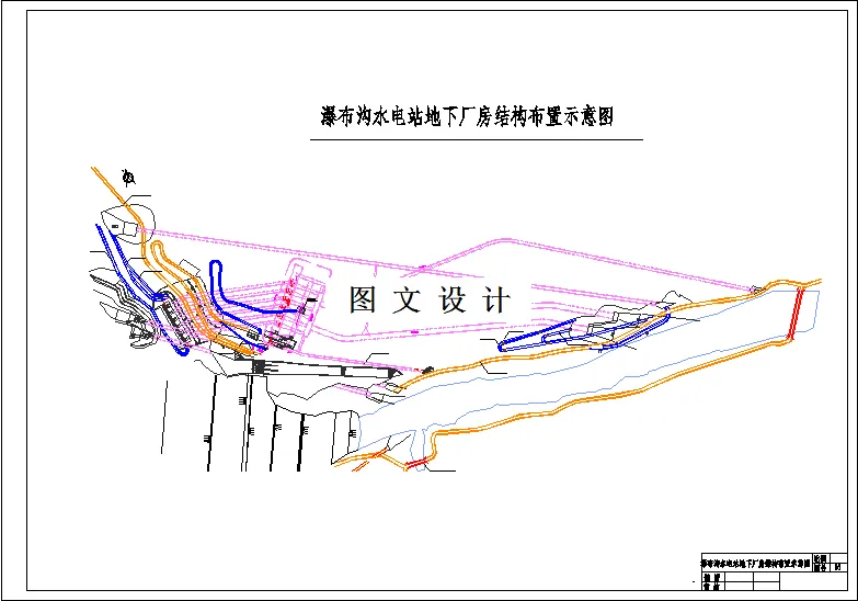 瀑布沟水电站地下厂房结构布置示意图