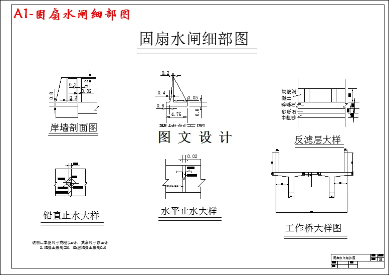 固扇水闸细部图