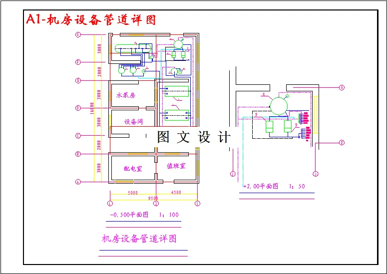 机房设备管道详图