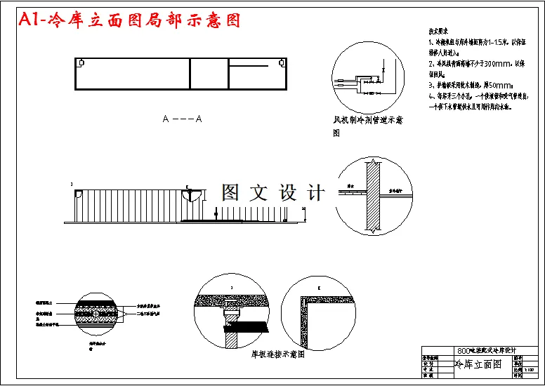 冷库立面图局部示意图