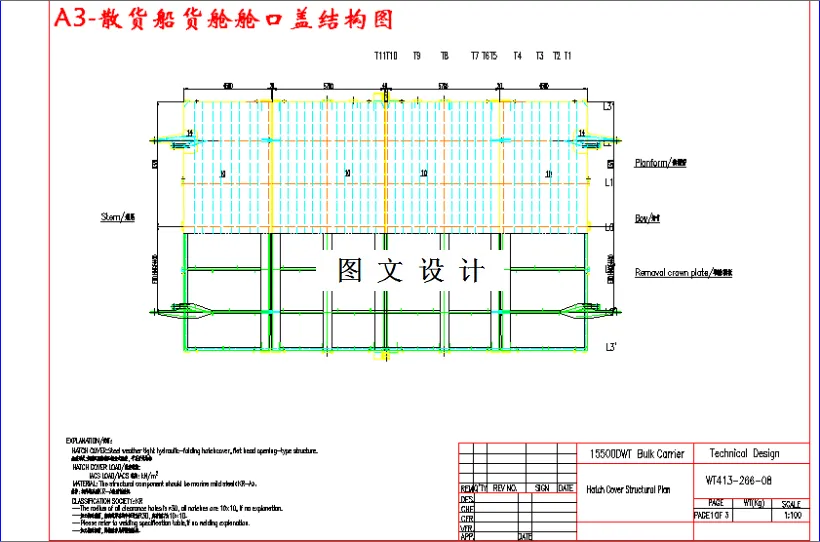 散货船货舱舱口盖结构图