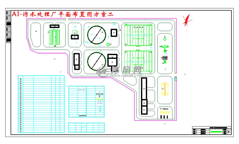 污水处理厂平面布置图方案二