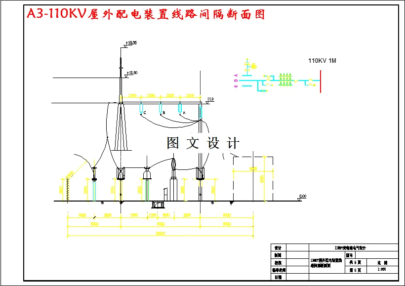 110KV屋外配电装置线路间隔断面图
