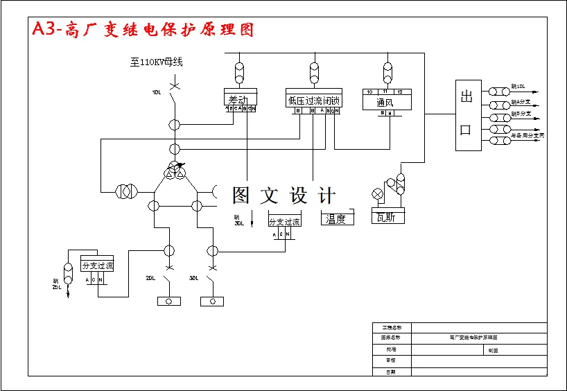 高厂变继电保护原理图