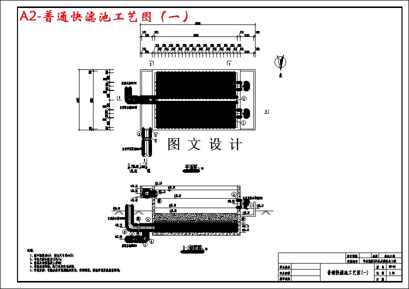 普通快滤池工艺图（一）