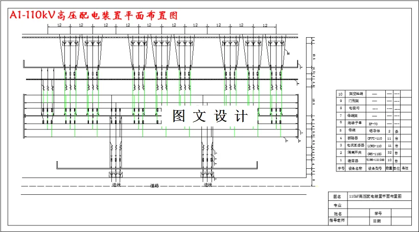 110kV高压配电装置平面布置图