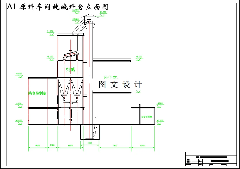 原料车间纯碱料仓立面图