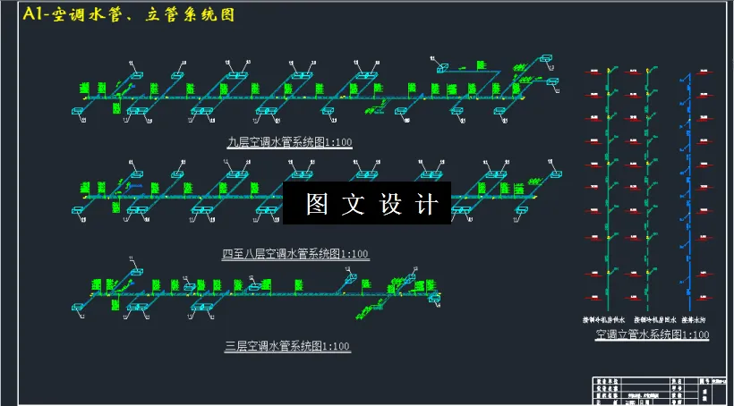 空调水管、立管系统图