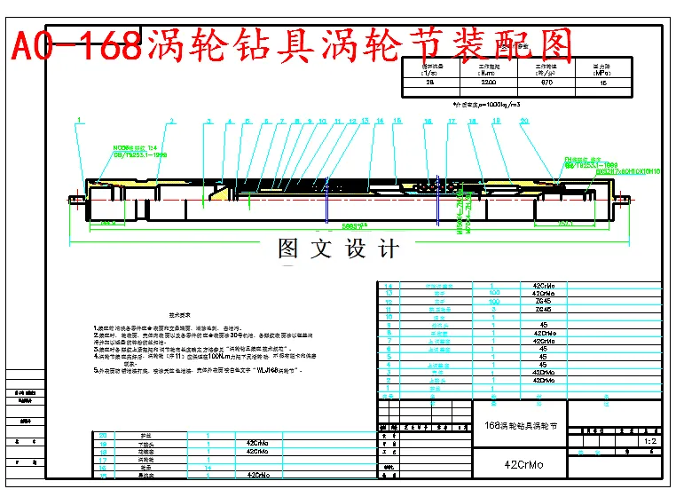 M5887-涡轮钻具带平衡鼓的涡轮节设计