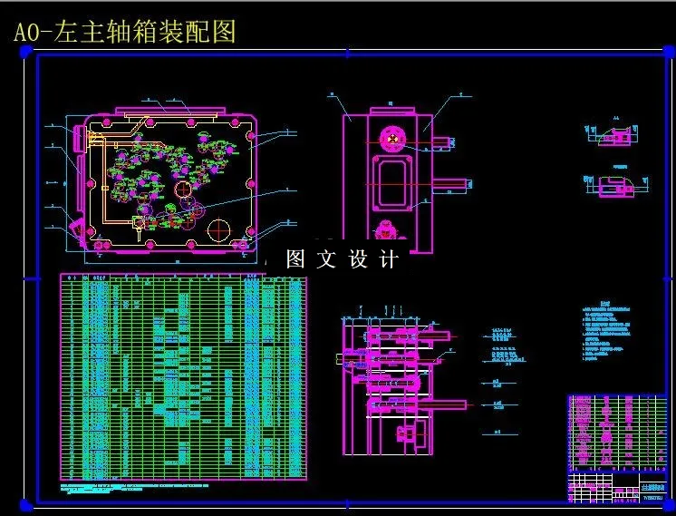 左主轴箱装配图
