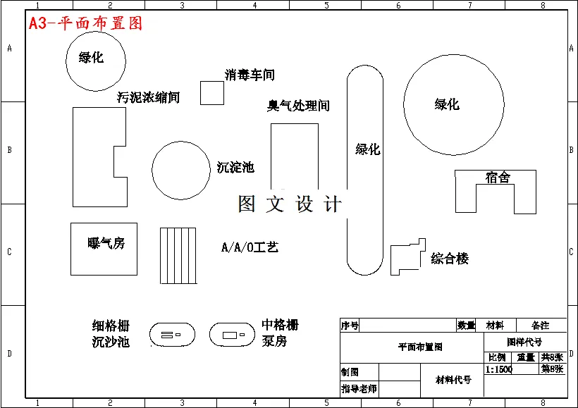 M3553-1万吨天城市污水综合处理厂设计